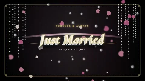 Just married celebration with decorative elements for weddings Stock Footage 344572500