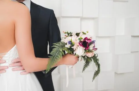 Just married couple dancing Stock Photos
