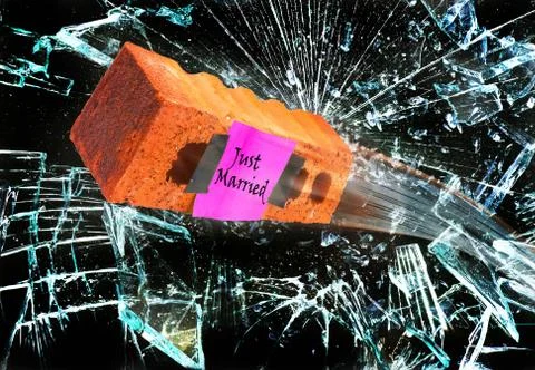 Just Married Fun. Stock Photos