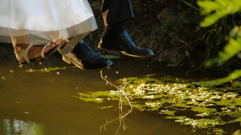 The just married pair escaped from event Stock Footage 101639731
