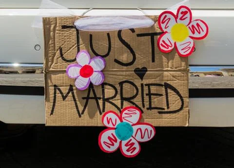Just married Stock Photos