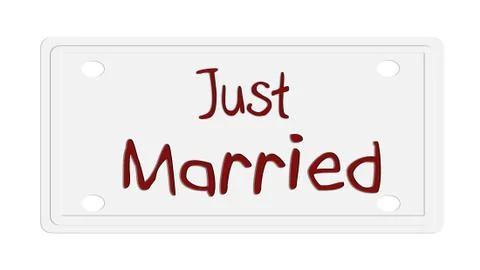 Just married plate Stock Illustration