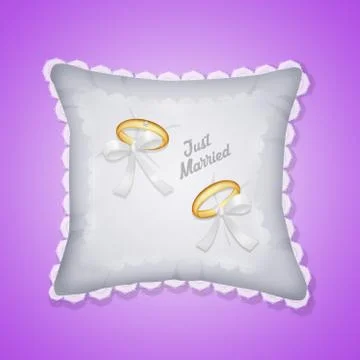 Just Married rings Stock Illustration