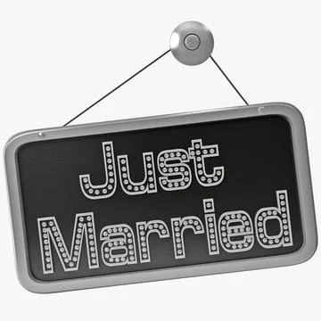 Just Married Sign 3D Model