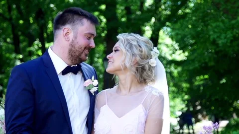 Just married in slow motion Stock Footage 82035639