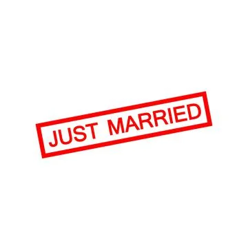 Just married stamp vector isolated on white background Stock Illustration