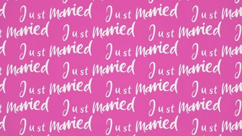 Just married text kinetic typography. Wedding date and marriage concept Stock Footage 128554512