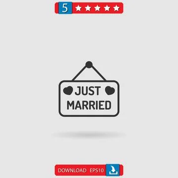 Just married vector icon Stock Illustration