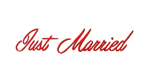 Just Married writing Stock Footage 85531309