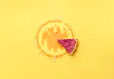 Just one pie slice. The last piece of cranberry pie. Berry tart Stock Photos