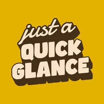 Just quick glance. Catchy Retro Typography with Playful Message Stock Illustration