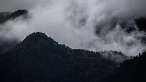 Just rain and clouds at the Lake Millstatt Stock Photos