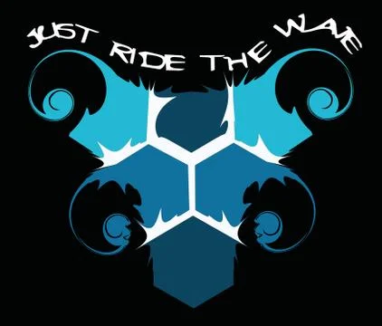 Just ride the wave Stock Illustration