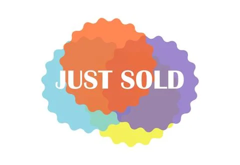 Just sold simple vector clipart with round element and text Stock Illustration