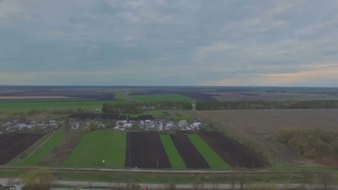 Just sown field. Spring and elite fertile black soil Stock Footage 74635481