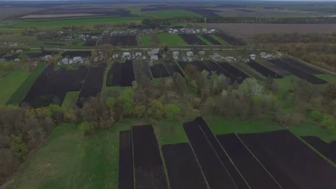 Just sown field. Spring and elite fertile black soil Stock Footage 74635616