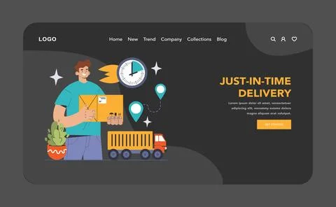 Just in Time Delivery concept. Flat vector illustration 스톡 일러스트