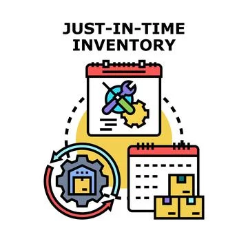 Just in time inventory management strategy concept Illustrazione stock