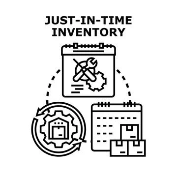 Just in time inventory management strategy concept Stock Illustration