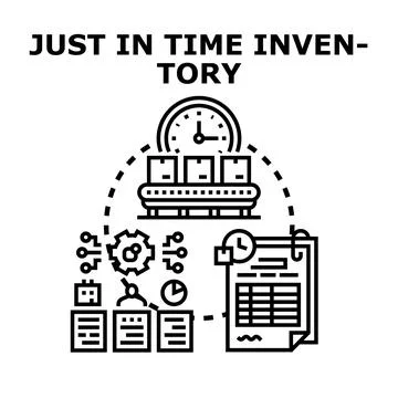 Just in time inventory management system process concept Stock Illustration