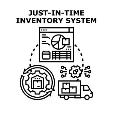 Just in time inventory system concept vector illustration Stock Illustration