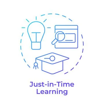 Just-in-time learning blue gradient concept icon Stock Illustration