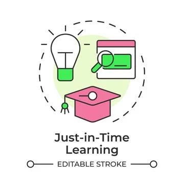 Just-in-time learning multi color concept icon Stock Illustration