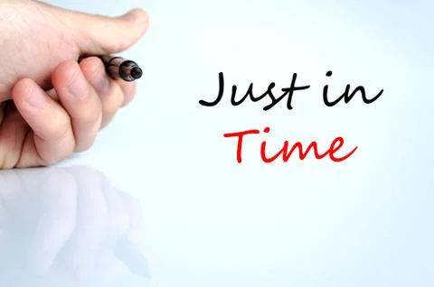 Just in time Text Concept Stock Photos