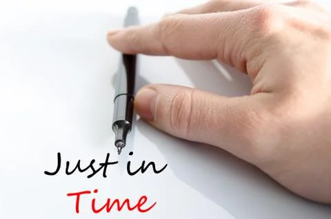 Just in time Text Concept Stock Photos