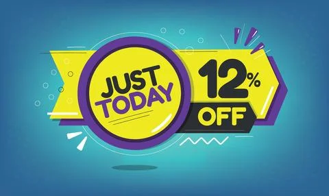 Just today, 12 discount just today. Stock Illustration