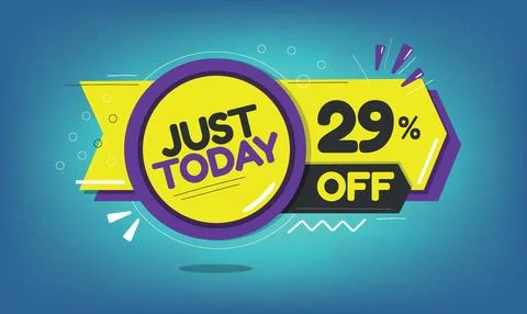 Just today, 29 discount just today. Stock Illustration