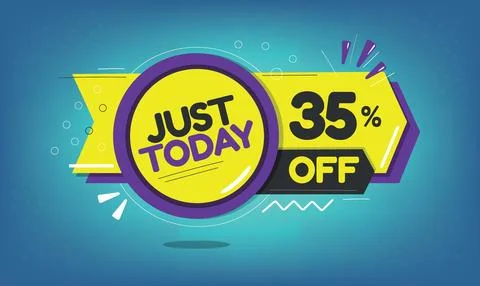 Just today, 35 discount just today. Stock Illustration
