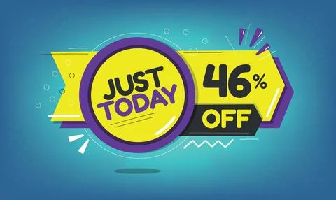 Just today, 46 discount just today. Stock Illustration