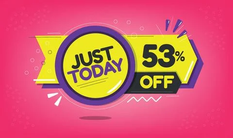 Just today, 53 discount just today. Stock Illustration