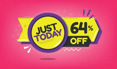 Just today, 64 discount just today. Stock Illustration