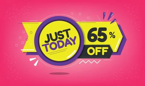 Just today, 65 discount just today. Stock Illustration