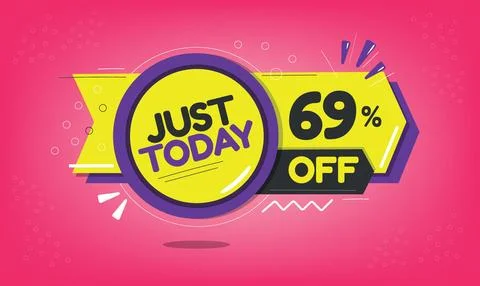 Just today, 69 discount just today. Stock Illustration