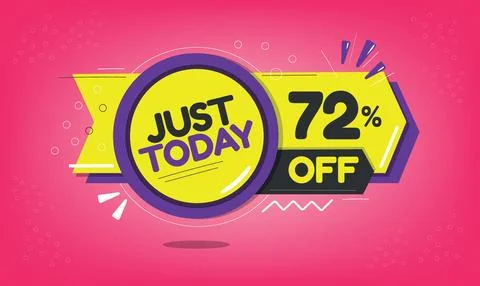 Just today, 72 discount just today. Stock Illustration