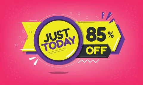 Just today, 85 discount just today. Stock Illustration