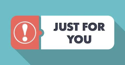 Just for You on Blue in Flat Design. Stock Illustration