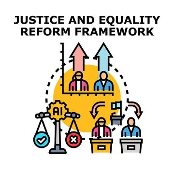 Justice and equality reform framework using artificial intelligence Stock Illustration