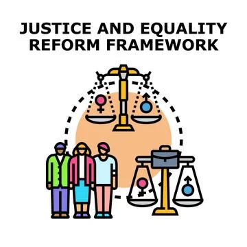 Justice and equality reform framework concept Stock Illustration