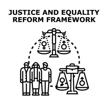 Justice and equality reform framework concept Stock Illustration