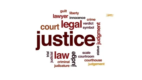 Justice animated word cloud, text design animation. Stock Footage 74478452