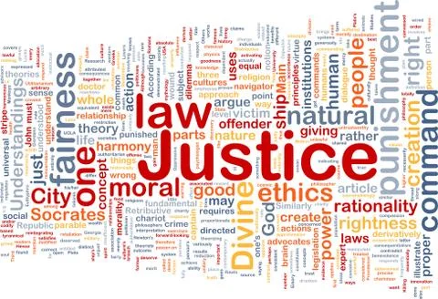 Justice background concept wordcloud Stock Illustration