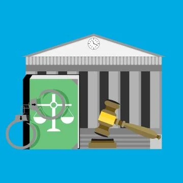 Justice concept courthouse Stock Illustration