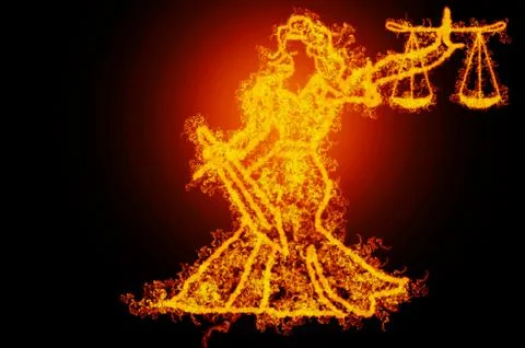 Justice on fire Stock Illustration