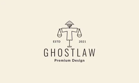Justice ghost logo symbol vector icon illustration graphic design Illustrazione stock