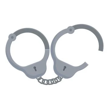 Justice handcuff icon cartoon vector. Police arrest Stock Illustration