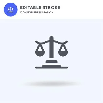 Justice icon vector, filled flat sign, solid pictogram isolated on white, logo Stockillustratie